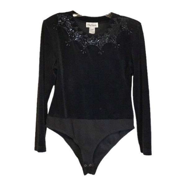 Oleg Cassini Tops Vintage 9s Oleg Cassini Beaded Velvetvelour